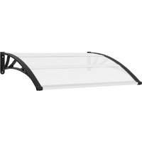 vidaXL Door Canopy Black and Transparent 47.2"x31.5" PC
