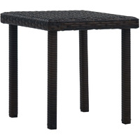 vidaXL Patio Tea Table Brown 15.7"x15.7"x15.7" Poly Rattan