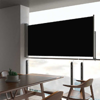 vidaXL Patio Retractable Side Awning 23.6"x118.1" Black