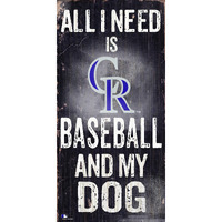 KC Royals Sign Wood 6x12 Baseball and Dog Design