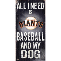 San Francisco Giants Sign Wood 6x12 Baseball and Dog Design