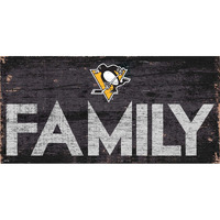 Pittsburgh Penguins Sign Wood 12x6 Family Design - Special Order