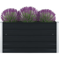 vidaXL Raised Garden Bed 39.4"x39.4"x17.7" Galvanized Steel Anthracite