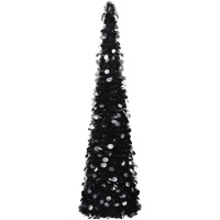 vidaXL Pop-up Artificial Christmas Tree Black 6 ft PET
