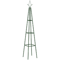 vidaXL Garden Climbing Plant Racks 2 pcs Dark Green 13.8"x13.8"x76.8" Iron