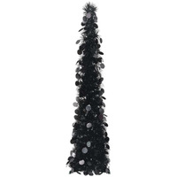 vidaXL Pop-up Artificial Christmas Tree Black 4 ft PET