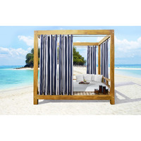 Seascapes Stripe Grommet Panel Pair each 50 x 108 in Indigo