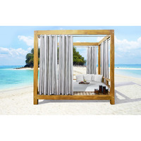 Seascapes Stripe Grommet Panel Pair each 50 x 96 in Alloy Grey