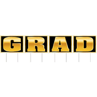 "6-Pack Durable Plastic Grad Yard Signs - Celebrate Graduation in Style!"