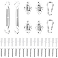 vidaXL 8 Piece Sunshade Sail Accessory Set Stainless Steel