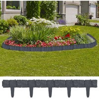 vidaXL Lawn Fence Stone Look 41 pcs Plastic 393.7"
