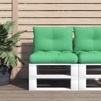 vidaXL Pallet Sofa Cushions 2 pcs Green Fabric