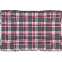vidaXL Pallet Sofa Cushion Red Check Pattern 47.2"x31.5"x3.9"