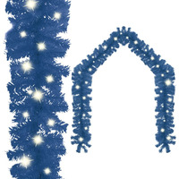 vidaXL Christmas Garland with LED Lights 66 ft Blue
