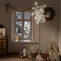 vidaXL Christmas Tree 220 LEDs 7 ft Cold White Willow Indoor Outdoor