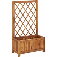 vidaXL Garden Raised Bed with Trellis Solid Acacia Wood