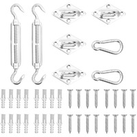vidaXL 8 Piece Sunshade Sail Accessory Set Stainless Steel