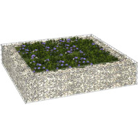 vidaXL Gabion Raised Bed Galvanized Steel 39.4"x39.4"x7.9"