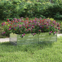 vidaXL Garden Raised Bed 63"x31.5"x17.7" Galvanized Steel Silver