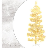 vidaXL Swirl Christmas Tree with Stand and LEDs White 5 ft PVC