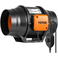 VEVOR 6 Inch Inline Duct Fan HVAC Exhaust Blower Kit AC Variable Speed Control