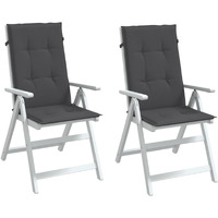vidaXL Highback Chair Cushions 2 pcs Melange Anthracite 47.2x19.7x1.6 Fabric