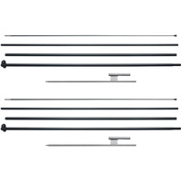 VEVOR Feather Flag Pole Kit 2 Packs Swooper Flag Pole 16.3 ft with Ground Stakes