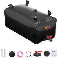VEVOR Portable Water Storage Bladder 29.9 Gal PVC Collapsible Water Tank Black