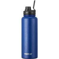 40 oz Insulated Water Bottle Stainless Steel with Wide Mouth Lid Blue