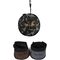 Double Food and Water Travel Pet Bowl(D0102H707KV.)
