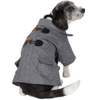 Military Static Rivited Fashion Collared Wool Pet Coat(D0102H7LL3U.)