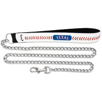 Texas Rangers Pet Leash Leather Chain Baseball Size Large CO