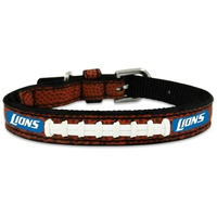 Detroit Lions Pet Collar Leather Classic Football Size Toy CO