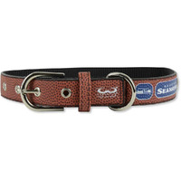 Seattle Seahawks Pet Collar Leather Classic Football Size Medium CO