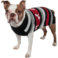 Dog Patterned Stripe Fashion Ribbed Turtle Neck Pet Sweater(D0102H7LDD7.)