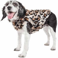 Pet Life Luxe 'Lab-Pard' Dazzling Leopard Patterned Mink Fur Dog Coat Jacket(D0102H7LUP7.)