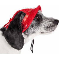 Pet Life 'sea Spot Sun' Uv Protectant Adjustable Fashion Mesh Brimmed Dog Hat Cap(D0102H70Z0W.)