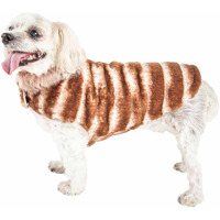 Pet Life Luxe 'Tira-Poochoo' Tiramisu Patterned Mink Dog Coat Jacket(D0102H7LUVW.)