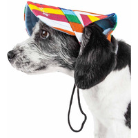 Pet Life 'Colorfur' Floral Uv Protectant Adjustable Fashion Dog Hat Cap(D0102H7LFSV.)