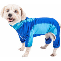 Pet Life Active 'Warm-Pup' Heathered Performance 4-Way Stretch Two-Toned Full Body Warm Up(D0102H708UA.)