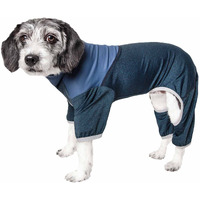 Pet Life Active 'Embarker' Heathered Performance 4-Way Stretch Two-Toned Full Body Warm Up(D0102H70W9W.)