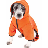 Pet Life Active 'Pawsterity' Heathered Performance 4-Way Stretch Two-Toned Full Bodied Hoodie(D0102H708BU.)