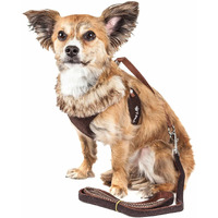 Pet Life Luxe 'Furracious' 2-In-1 Mesh Reversed Adjustable Dog Harness-Leash W/ Removable Fur Collar(D0102H70HF7.)