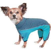 Pet Life Active 'Chase Pacer' Heathered Performance 4-Way Stretch Two-Toned Full Body Warm Up(D0102H70WFV.)