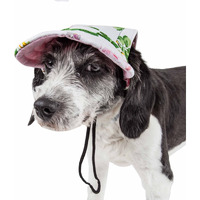 Pet Life 'Botanic Bark' Floral Uv Protectant Adjustable Fashion Dog Hat Cap(D0102H7LF9G.)