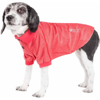 Pet Life Active 'Fur-Flexed' Relax-Stretch Wick-Proof Performance Dog Polo T-Shirt(D0102H7L3ZA.)