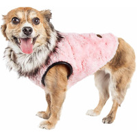 Pet Life Luxe 'Pinkachew' Charming Designer Mink Fur Dog Coat Jacket(D0102H70MFG.)