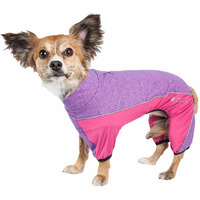 Pet Life Active 'Chase Pacer' Heathered Performance 4-Way Stretch Two-Toned Full Body Warm Up(D0102H70WTW.)