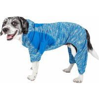 Pet Life Active 'Downward Dog' Heathered Performance 4-Way Stretch Two-Toned Full Body Warm Up Hoodie(D0102H708SA.)