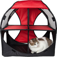 Pet Life Kitty-Play Obstacle Travel Collapsible Soft Folding Pet Cat House(D0102H703NU.)